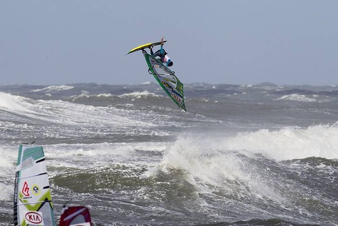 Kauli Push loop forward - KIA Cold Hawaii PWA World Cup, Denmark ©  John Carter / PWA http://www.pwaworldtour.com